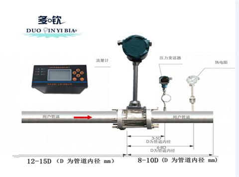 智能流量積算儀與渦街流量計(jì)接線示意圖